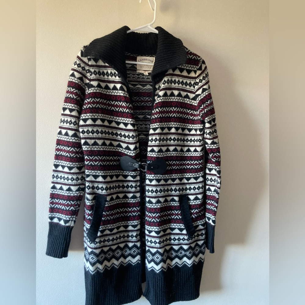 CAMBRIDGE DRY GOODS Open Front  Lambswool Blend Cardigan size M
